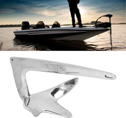 Boot Anker - Aasanker - Boot Stabiliseren - Zelfnivellerende Geometrie - 1kg - Zilver — thumbnail 4