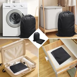 2PCS 60 x 90 cm Vuile Kledingzakken, 120L Waszak Waszakken voor op Reis | Grote Capaciteit Opvouwbaar Waszak met Trekkoordsluiting, Waterdichte Opvouwbare Vuile Was voor Camping, Slaapkamer, Vakantie — thumbnail 5
