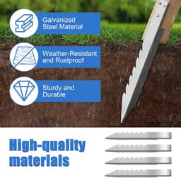 Grondankers 4 Stuks - Lengte 40 cm - Gegalvaniseerd Staal - Voor Houten Palen en Tuinprojecten - SnelShoppen — thumbnail 4