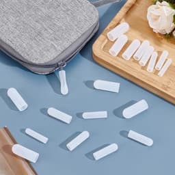 64-delige ritshoezensets voor wasgoed, 8 maten doorzichtige ritsschuiversbeschermers voor wasmachine, droger, kleding, jassen, jeans en tassen, binnendiameter: 3-10 mm — thumbnail 2
