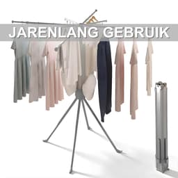 Clothes Drying Rack - opvouwbaar, draaibaar octopus-ontwerp hangend drogen - voor balkon en binnenshuis - grijs geüpgraded — thumbnail 5