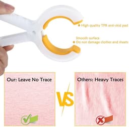 Handdoekclips 6 stuks - Antislip - Duurzaam - Voor bevestiging - Voor grote voorwerpen - Roestvrijstalen veer - 9,5 x 6,5 x 1,8 cm - Wasknijpers — thumbnail 4