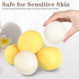 SnelShoppen - Wool Drying Balls XL 6-Pack Natuurlijke Wol Droogballen, Organisch, Herbruikbaar, Vermindert Kreukels en Droogtijd, Eco-vriendelijk — thumbnail 2