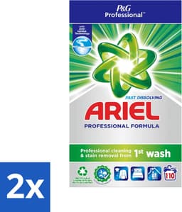 2 x Ariel Actilift - Waspoeder en Vlekverwijderaar - Witte en Lichtgekleurde Was - 110 Wasbeurten - Waspoeder - Vlekkenverwijderaar - Witte Was - Lichtgekleurde Was - Ariel Actilift — thumbnail 1