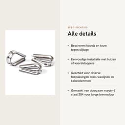 Staalkabel M10 - Roestvrij Staal 304 - Bevestigingsring - Kabelhuls - Slijtagebescherming - Geschikt voor Draadkabels — thumbnail 2