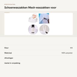 Schoenwaszakken - 2 Stuks - Mesh Waszakken - Schoenbescherming - Waszakken voor Wasgoed - Wit - Duurzaam Materiaal — thumbnail 2
