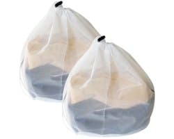 Netwaszakken 2 stuks - draagbaar - fijn net voor wasmachine - bescherming van delicate kleding - ShopVlot