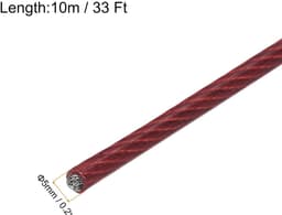 SnelShoppen - 10 m roestvrijstalen draadkoord 304 5 mm vinyl gecoat met 2 schroefspindels voor ophangen, droogrek, tuin, feestdecoratie, DIY kabelleun — thumbnail 4
