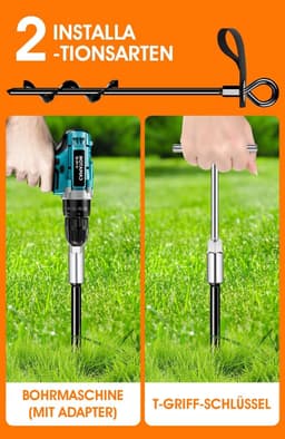 SnelShoppen - Set van 4 Zware Grondankers met Bandjes Windbestendig voor Bevestigen van Trampolines, Tenten, Luifels, Schuren, Motorhomes en Meer — thumbnail 3