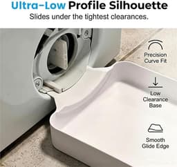Lekbak wasmachine - 3 stuks - 17,8 ×17,8cm - Lekbak voor Wasmachine en Vaatwasser - Opvangbak - universele wasmachine lekbak - Wasmachine opvangbak - afvoerbak - wateropvangbak voor kelder, woning, camper - wit — thumbnail 5