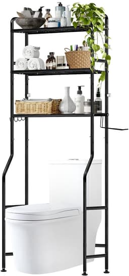 Omgoods - Wasmachine Rek - Toilet Rack met 3 Schappen voor Badkamer en Wasruimte — thumbnail 1