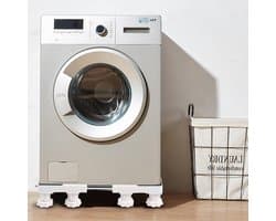 Wasmachine Onderstel - Wasautomaat Verhoger - Wasmachine Plaatsen - Verstelbare Afmetingen - 42-62 cm - Zwart