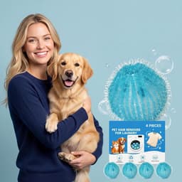 Huisdierenhaar Verwijderaar - Pluizenverwijderaar Reinigingsballen - Dierenhaar Verwijderen - Automatische Harenvanger - 4 Stuks - Niet gespecificeerd — thumbnail 2