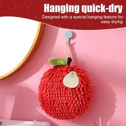 SnelShoppen - 2 Stuks Sneldrogende Wasdoek Ballen - Zachte Chenille Handballen met Ophanglussen voor Badkamer en Keuken — thumbnail 2