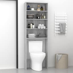 Gecheer Wasmachinekast, grijs, Sonoma 64 x 24 x 190 cm, rek voor wasmachine, ruimtebesparend, kast boven wasmachine, rek voor toilet, P815952 — thumbnail 2
