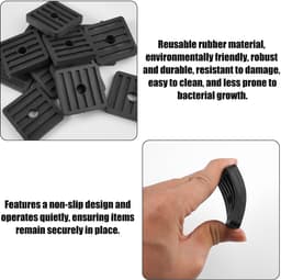 Rubberen Trillingsdempers - Anti-trillingsmat Pads - Airco Stabiliseren - Antislip Groeven - 47x47x08 cm - Zwart — thumbnail 2