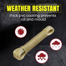 BML 20m Extra Heavy Duty Strong Steel Washing Rope Line Cord Wire for Garden | Multifunctional String for Outdoor Hanging Drying Thick & Strong Clothes — thumbnail 3