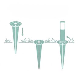 Grondanker voor tuinlamp - set van 4 - 30 cm - antraciet — thumbnail 4