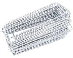 Grondankers Staal - Grondpennen Tuin - Onkruidmat Vastzetten - Verzinkt U-vormig - 15 cm - Zilver