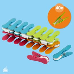 Plastic Wasknijpers - Kledingklemmen Set - Was Ophangen - Soft-Grip Voorkomt Afdrukken - 16 Stuks - Multi-Color — thumbnail 5
