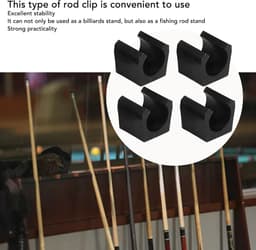 Pool Stick Clips - Biljart Keu Clips - Keu Organiseren - Lichtgewicht Plastic - 20 stuks - Zwart — thumbnail 1