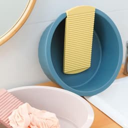 Wastafel met wasbord - Wasbak wasplank - Kleding wassen - Antislip ontwerp - 355 x 13 cm - Blauw — thumbnail 2