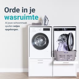 Washcab® Wasmachine Kast - Wasmachine Verhoger - Wasmachine Ombouw - Wit - Duo Set Low 1 - 120kg draagkracht - 5 jaar garantie — thumbnail 3