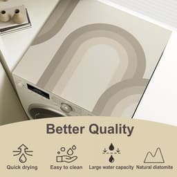 Wasmachine Beschermmat - Droger Mat Antislip - Apparaten Beschermen - Waterdicht Hittebestendig - 60 x 60 cm - Grijs — thumbnail 3