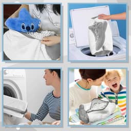 Waszak voor schoenen - set van 2 met rits, ideaal voor de wasmachine en chenille waszakken, beschermt schoenen en kleding tijdens het wassen — thumbnail 3