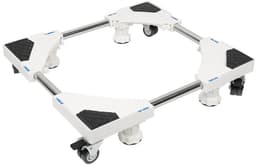 Linkforu - Verstelbare Wasmachine Verhoger - Verrijdbare Onderwagen - Anti Vibratie - 47-69 CM – Wit — thumbnail 1