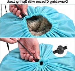 Grote Waszakken Set van 2 - Opvouwbare Opbergzak met Trekkoord 60x80cm voor Kleding, Speelgoed en Reizen — thumbnail 5