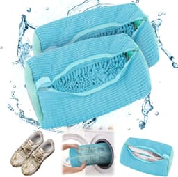 Shoe wash bag - wasmachine - 2 stukken - trainers - 360 graden reiniging - herbruikbare waszak met rits - beschermt zowel schoenen als wasmachine — thumbnail 1