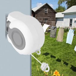 Verstelbare Wandgemonteerde Waslijn voor Binnen en Buiten, Automatische Inklapbare Drooglijn met 2x1 Grote Droogruimte en Efficiënte Luchtcirculatie — thumbnail 4