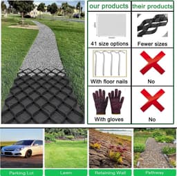 Grondrooster Grindstabilisatie - Stabilisatiesysteem Bodem - Opritten Aanleggen - Hoge Draagkracht - 5 cm Hoog - Zwart — thumbnail 4