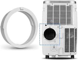 Koppelring Mobiele Airco - Slangadapter Rond - Aansluitring Afvoerslang - Connector Machinezijde & Raamkit - Kunststof - 150 mm - Wit — thumbnail 3
