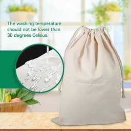 Dailygoods- Waszak Grote Capaciteit - Opbergzak - Waszakken voor Wasgoed - Katoenen Waszak - Multifunctioneel - Trekkoord Ontwerp - Opbergtas — thumbnail 5