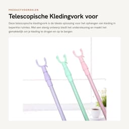 Dailygoods- Kledingvork Telescopisch - Ruimtebesparend - Lichtgewicht - Stevige Kledingsteun - U-vormige Kop - Plastic Materiaal - Kledinghanger — thumbnail 4