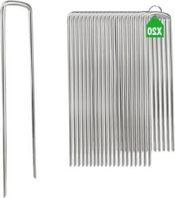 Set van 20 gegalvaniseerde grondankers van 200 x 25 x 4 mm, ideaal voor tuin, tenten en onkruiddoek, stevige bevestiging voor schuttingen en tuinprojecten — thumbnail 1
