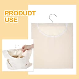 Wasknijperzak - Opbergtas - Wasgoed Organiseren - Draaibare Haak - 32 x 27 cm - Beige — thumbnail 4