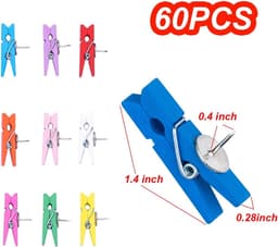 Houten Clips - Decoratieve Pinnen - Notities Bevestigen - Duurzaam Gebruik - 50 Stuks - Meerkleurig — thumbnail 5
