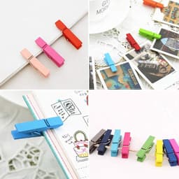 Mini Houten Clips - Kleurrijke Knijpers - Foto's Ophangen - Natuurlijk Hout - 100 Stuks - Regenboog — thumbnail 5