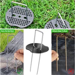 Grondankers met Ring - Haringen Tuin - Tuin Vastzetten - Roestvrij Gehard Staal - 100 Stuks - Zilver — thumbnail 3