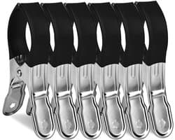 Grote Wasknijpers Set van 6 Stuks, Handige Clips voor Handdoeken, Bedlinnen en Dikke Kleding met Beschermhoes