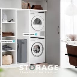 Slimme opvouwbare wasmand - Waterdichte stof, handgrepen en gaasdeksel - 45 liter capaciteit — thumbnail 2