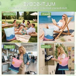 Reiswaszakken Set van 2, Ideaal voor Zwemkleding en Sport, Met Rits voor Thuis, Vakantie en Camping (Roze + Zwart) — thumbnail 3