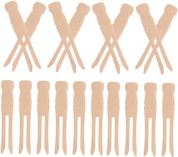 Houten Knijpers - Kleding Clips - Was Ophangen - Beschermend Rond Ontwerp - 50 Stuks - Lichtbruin — thumbnail 1