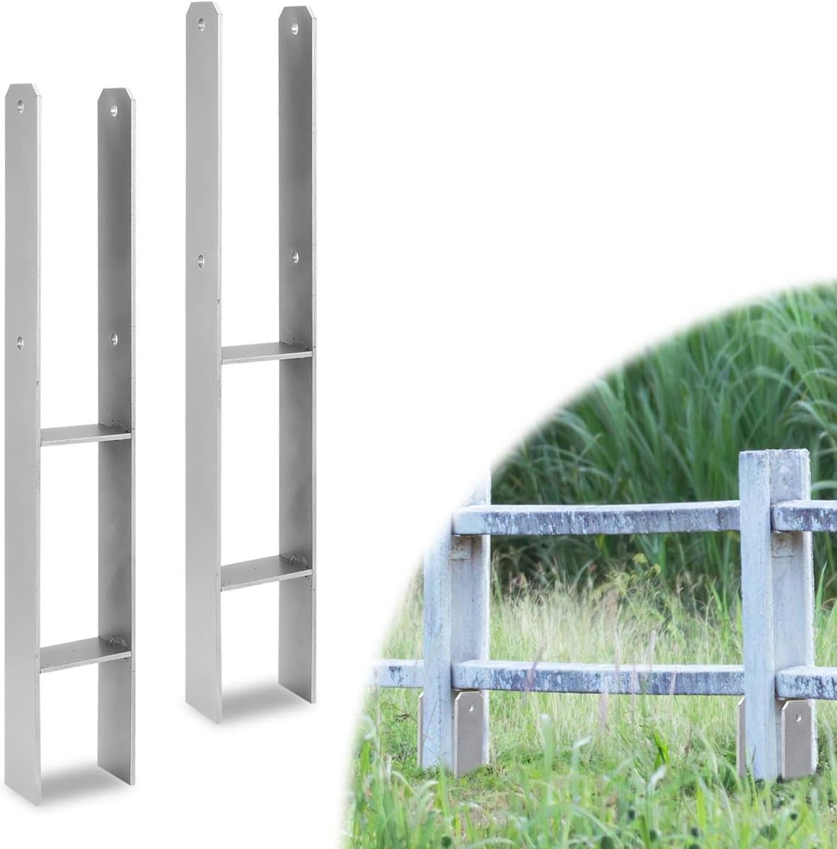 H-paalanker - Paaldrager Grondanker - Houtbouw Projecten - Stabiele Constructie - 600 mm Lengte - Metaal — afbeelding 1