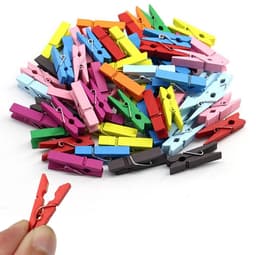 Dailygoods- Wasknijpers 50 Stuks - Houten Wasknijpers - Kleine Wasknijpers - Mini Wasknijpers - Fotoclips - Jute Koord 10m - Fotoknijpers — thumbnail 4