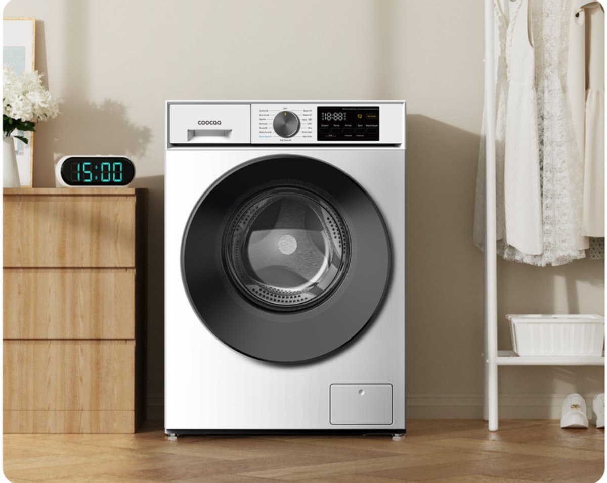 coocaa Galaxy A3-serie voorlader wasmachine, 8 kg, BLDC-motor, A-20% energieklasse, bacterieverwijderingssysteem, stoomwas, snelwas 15 min, kinderslot, 15 programma’s, eindvertraging, babyverzorgingsfunctie [Energieklasse A] F802A3AВC0 — afbeelding 1