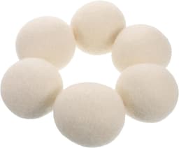 Set van 6 droogballen – herbruikbare viltballen – antistatisch – hulpmiddel voor de was – klit niet – vermindert kreuken – herbruikbaar – natuurlijk wasverzachter – versnelt het droogproces in de wasmachine en wasdroger – diameter 6 cm — thumbnail 1